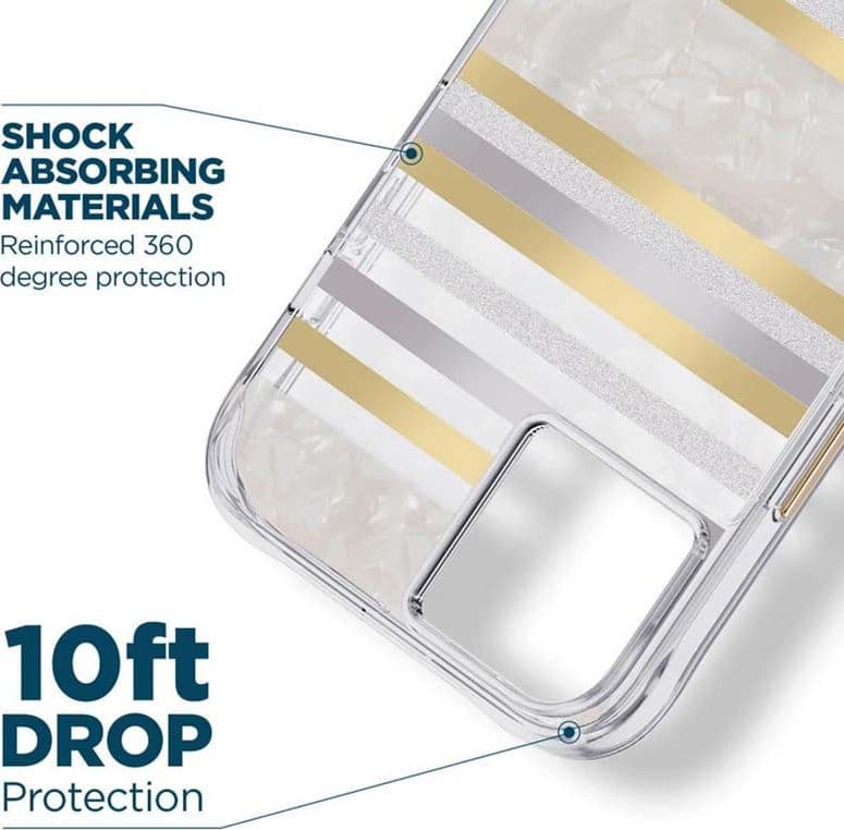 Case-Mate Pearl Stripes MagSafe - Case decorated with mother-of-pearl for iPhone 14 Plus (Pearl Stripes) - 6