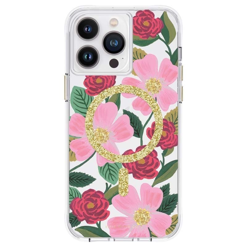 Rifle Paper Clear MagSafe - Case decorated in gold for iPhone 14 Pro Max (Rose Garden) - 9