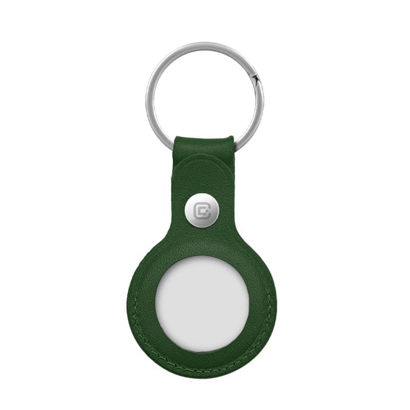 Custodia in pelle Crong con portachiavi – Custodia protettiva in pelle con portachiavi per Apple AirTag 1/2 (verde) - 13