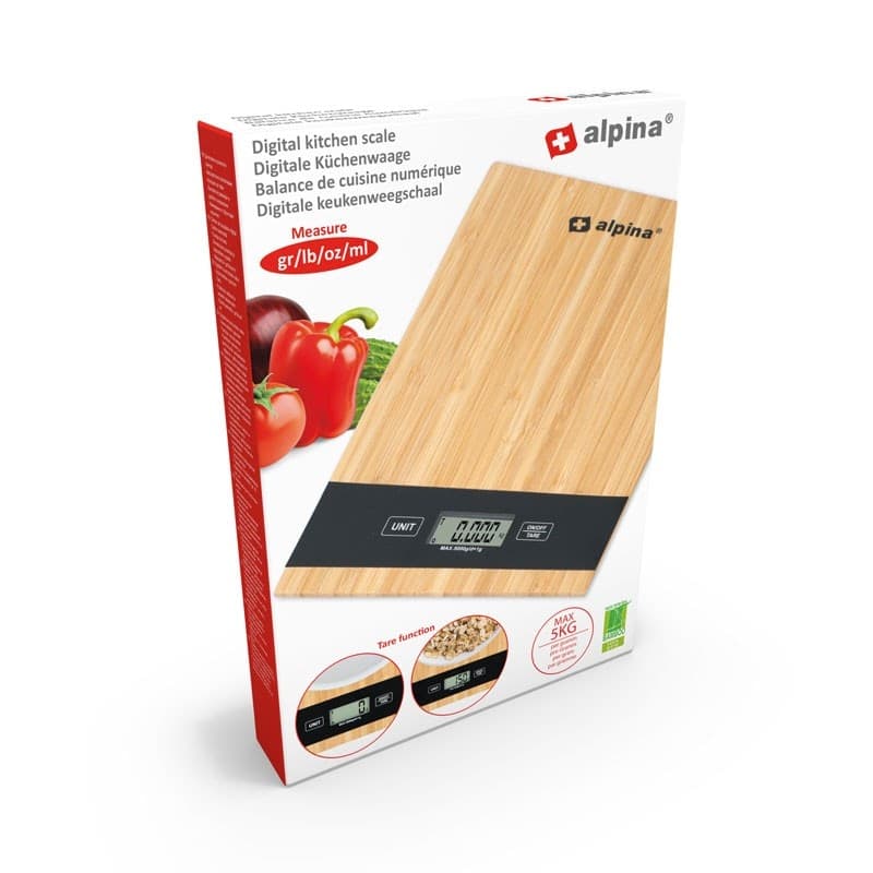 Alpina - Digital bamboo kitchen scale 5 kg - 10