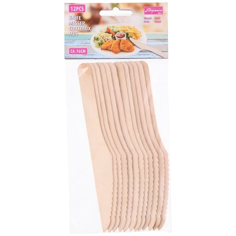 Cuisine Elegance - Disposable wooden knives 12 pcs. - 4
