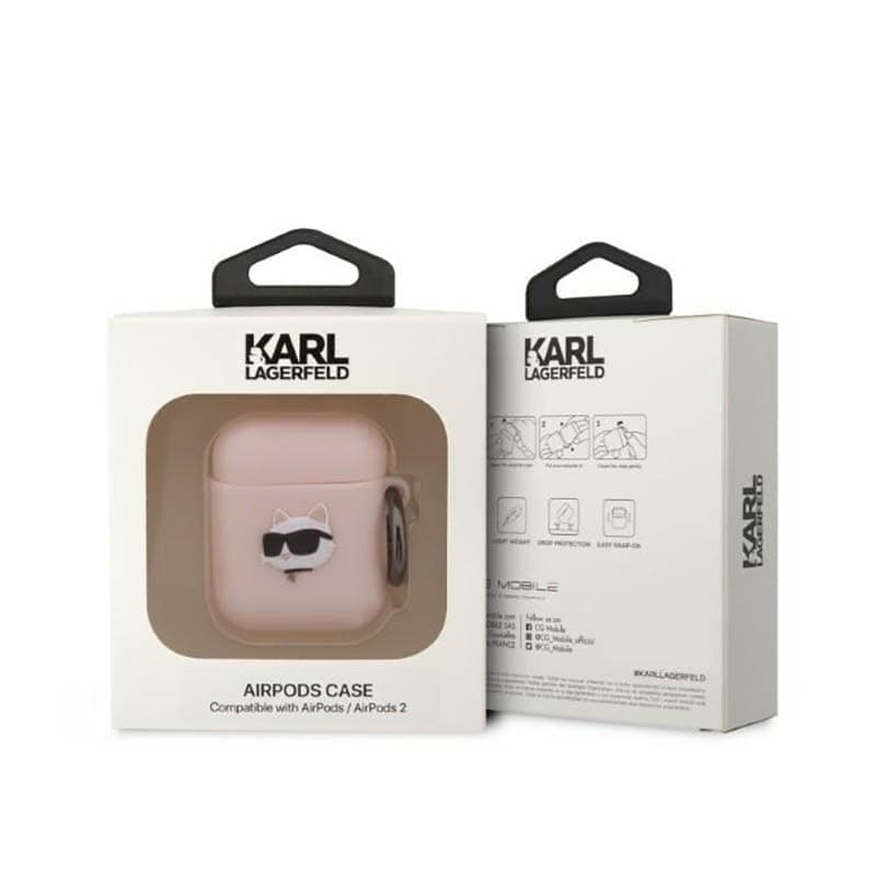 Karl Lagerfeld Silicone NFT Choupette Head 3D - AirPods 1/2 gen case (pink) - 6