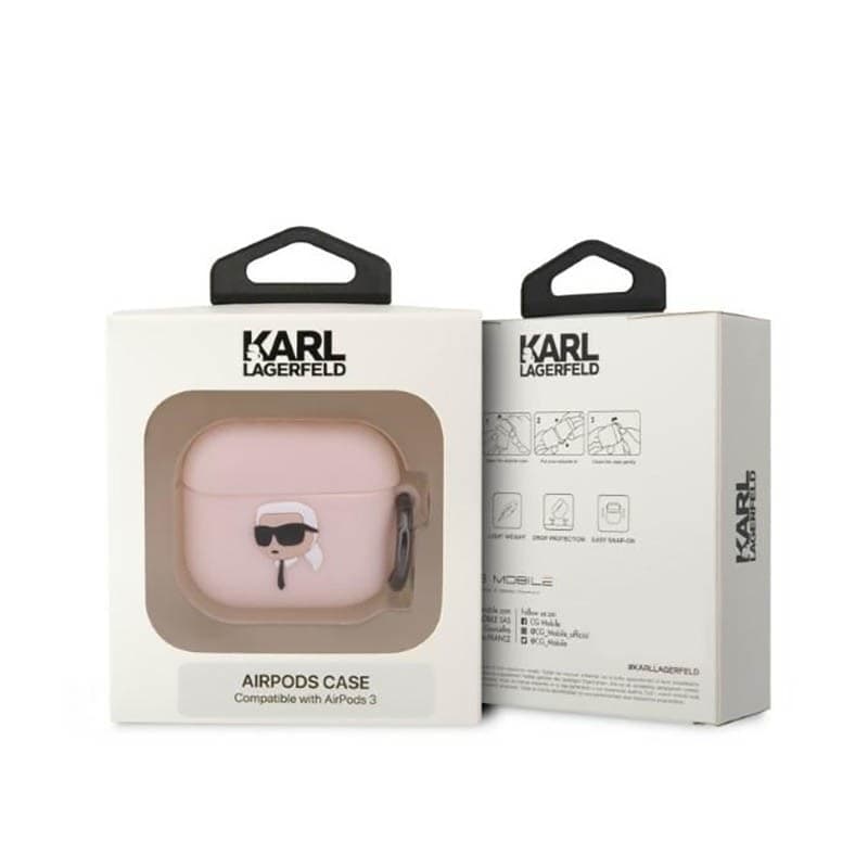 Karl Lagerfeld Silicone NFT Karl Head 3D - AirPods 3 Case (pink) - 6