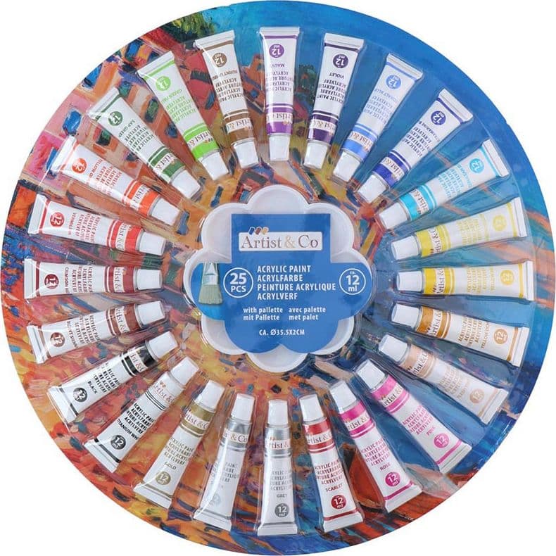 Artist & Co - Set of acrylic paints 12 ml 25 colours