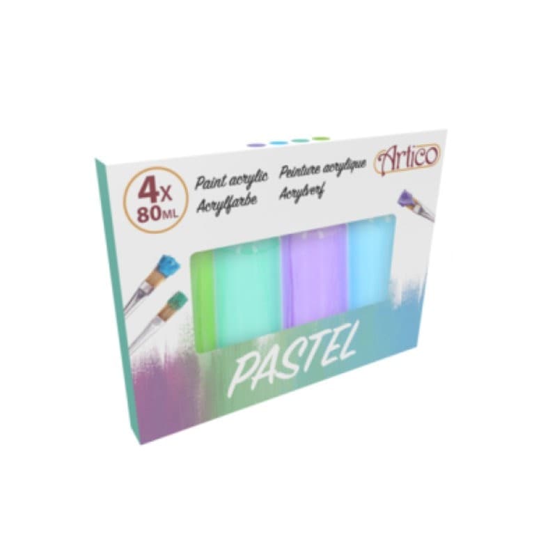 Artico - Set of acrylic pastel paints 80 ml 4 colours (Set 2) - 6