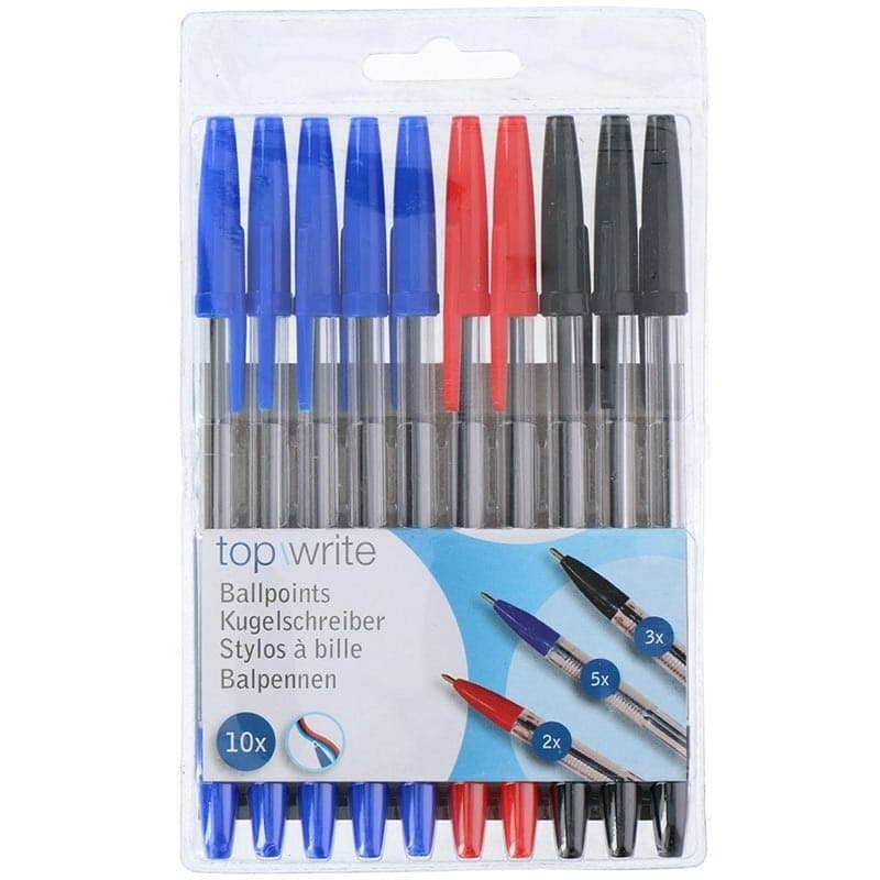 Topwrite - Ballpoint pen set 10 pcs. (Blue/Black/Red) - 4