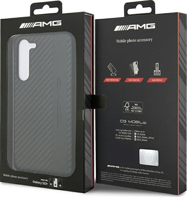 AMG Carbon Stripe & Embossed - Case for Samsung Galaxy S23+ (Black) - 16