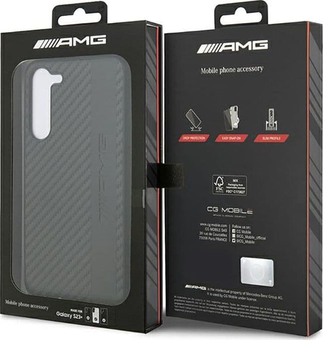 AMG Carbon Stripe & Embossed - Case for Samsung Galaxy S23+ (Black) - 8