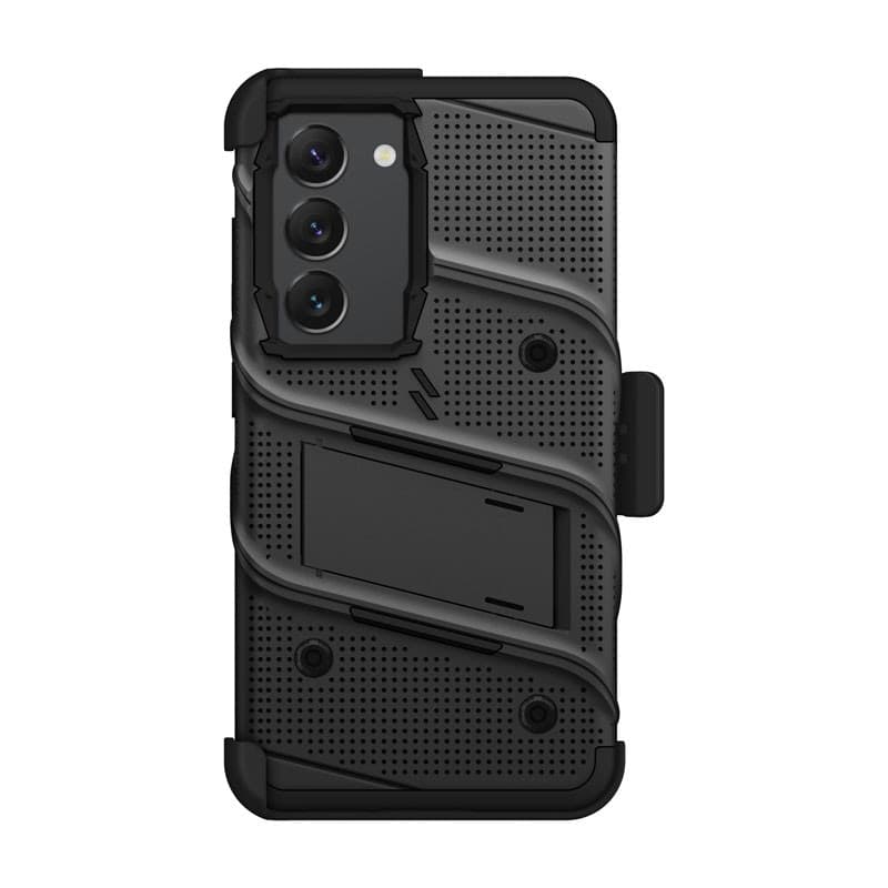 ZIZO BOLT Series - Armoured case for Samsung Galaxy S23 with 9H glass for screen + holder with stand (Black) - 3