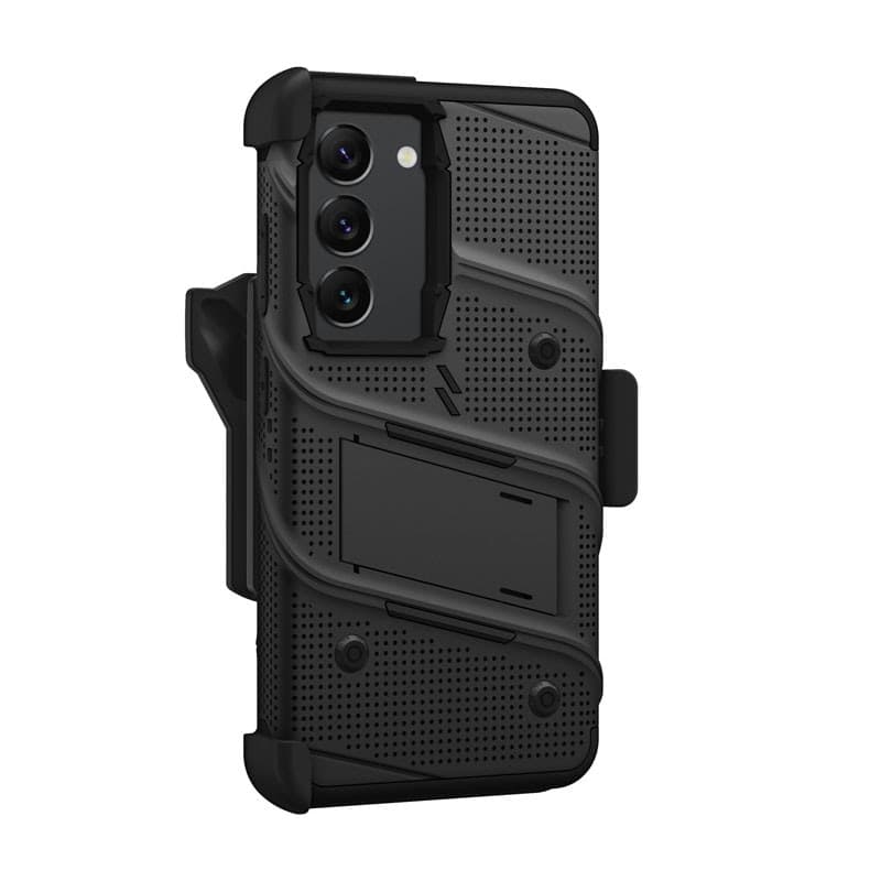 ZIZO BOLT Series - Armoured case for Samsung Galaxy S23 with 9H glass for screen + holder with stand (Black) - 5