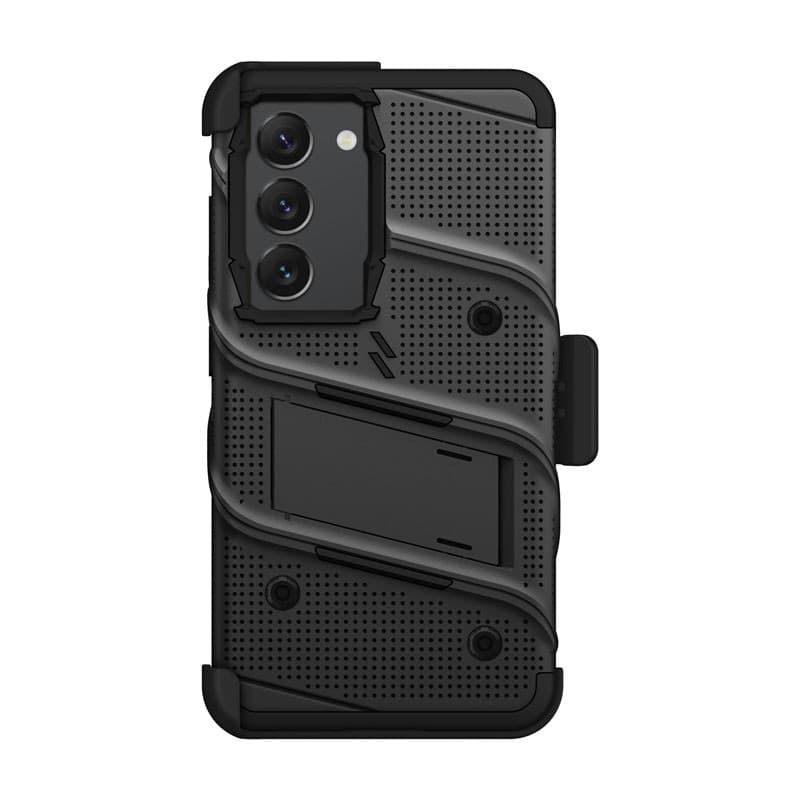 ZIZO BOLT Series - Armoured case for Samsung Galaxy S23 with 9H glass for screen + holder with stand (Black) - 10