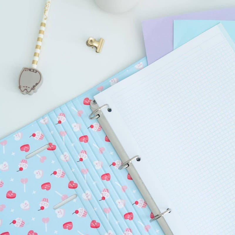 Pusheen - Raccoglitore A4 della collezione Purrfect Love con fogli (4 anelli, elastico) - 6
