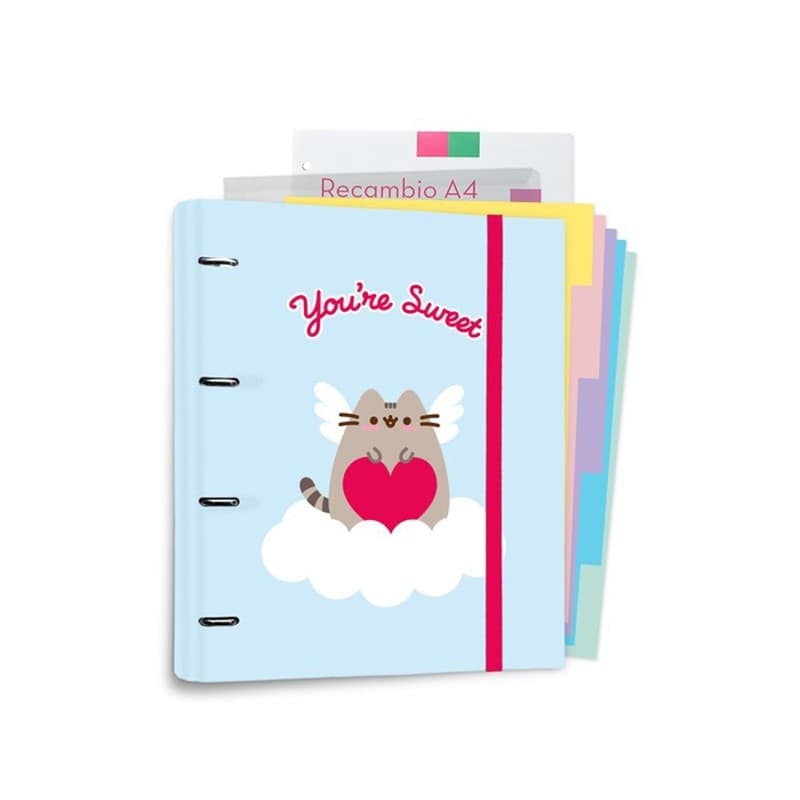 Pusheen - Raccoglitore A4 della collezione Purrfect Love con fogli (4 anelli, elastico) - 8