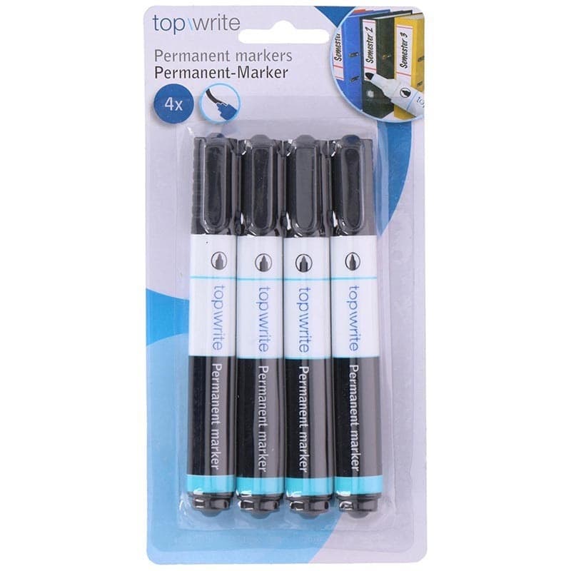 Topwrite - Permanent marker 4 pcs. (Black) - 4