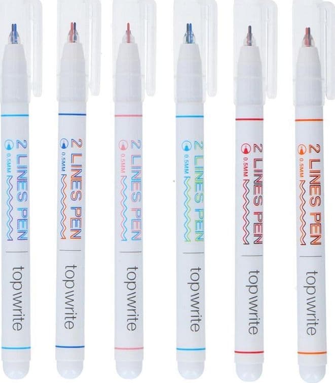 Topwrite - Double line ballpoint pen set 6 elements - 3