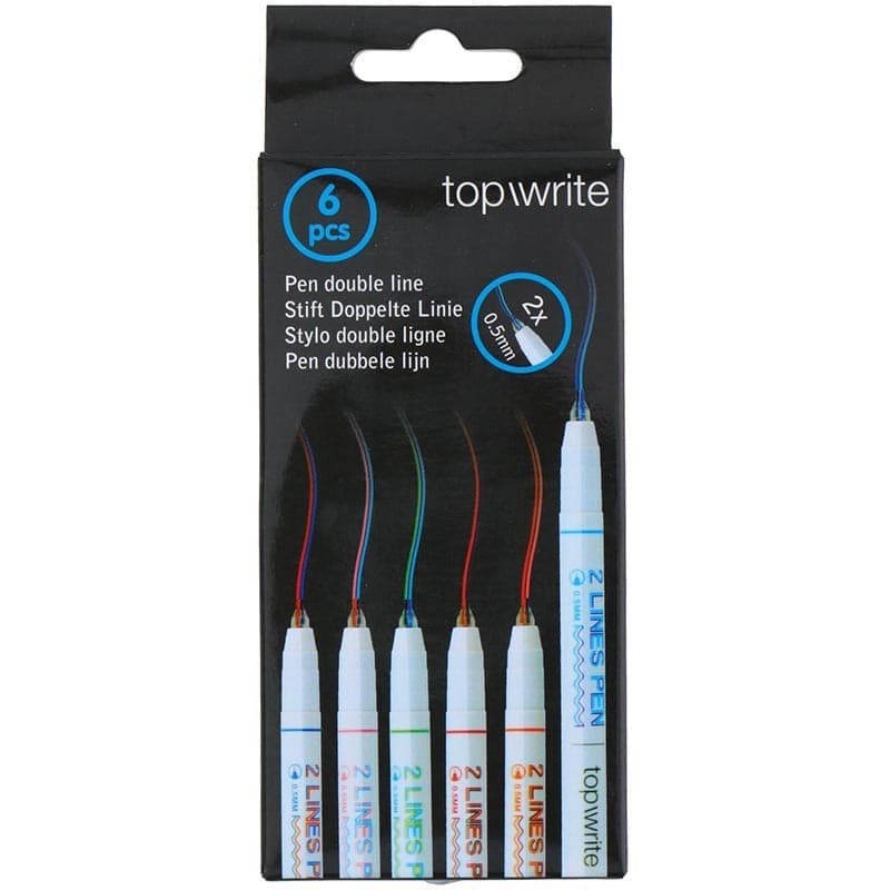 Topwrite - Double line ballpoint pen set 6 elements - 4