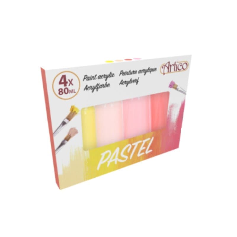 Artico - Set of acrylic pastel paints 80 ml 4 colours (Set 1) - 6