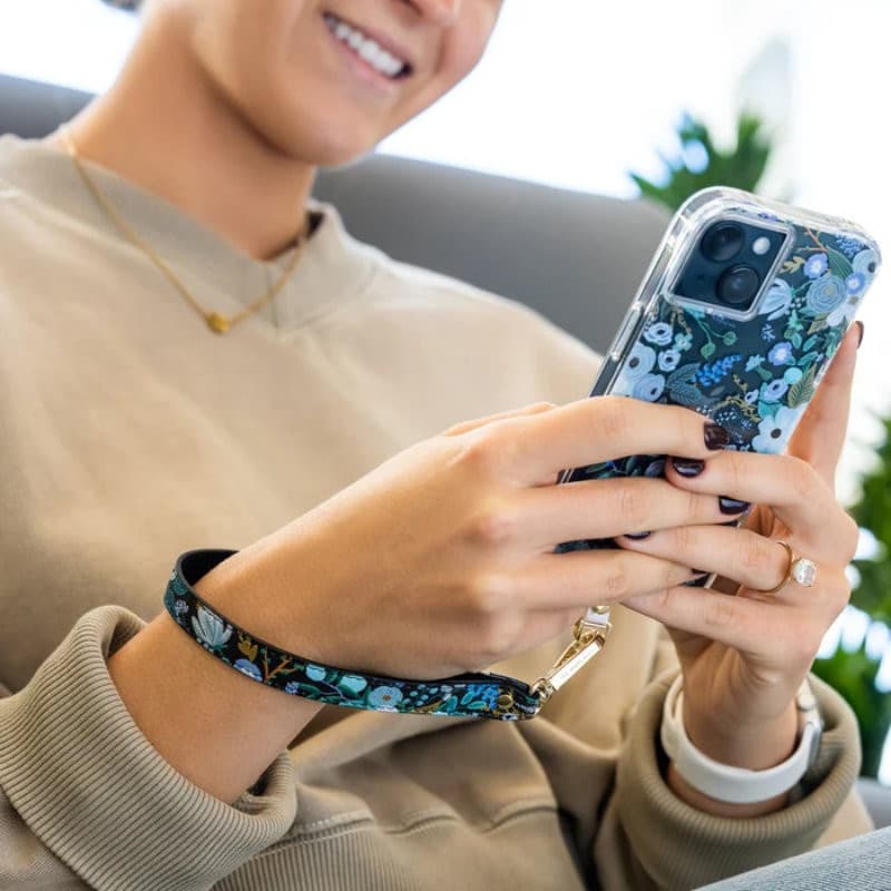 Rifle Paper Phone Wristlet - Universal phone lanyard (Garden Party Blue) - 4