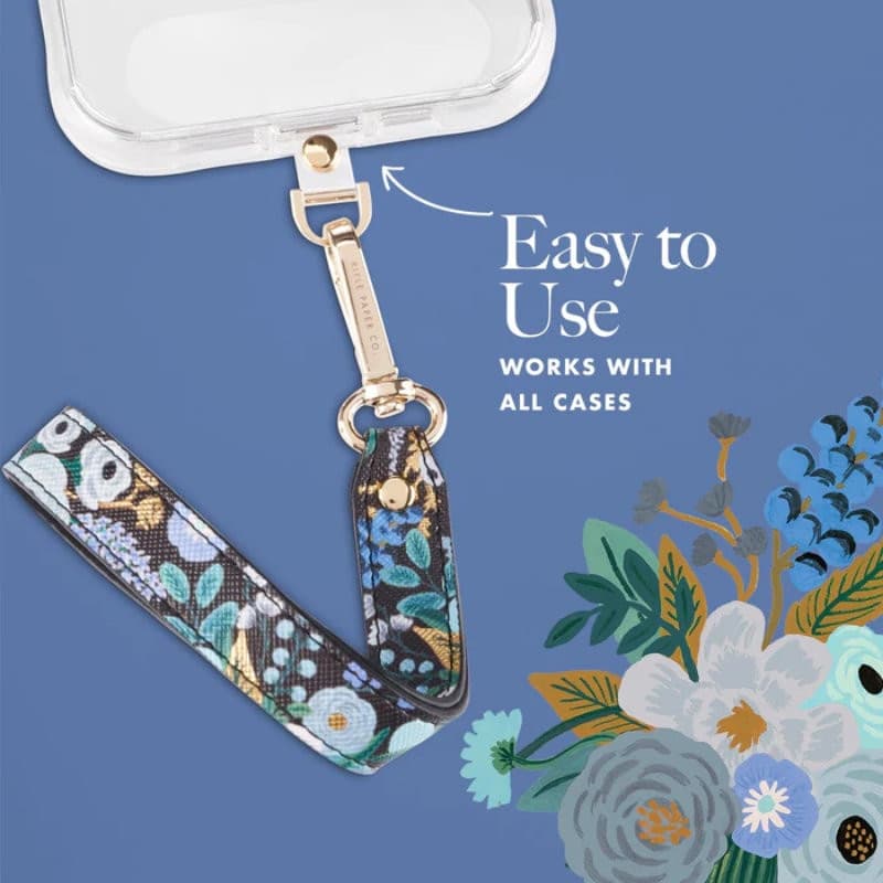 Rifle Paper Phone Wristlet - Universal phone lanyard (Garden Party Blue) - 7