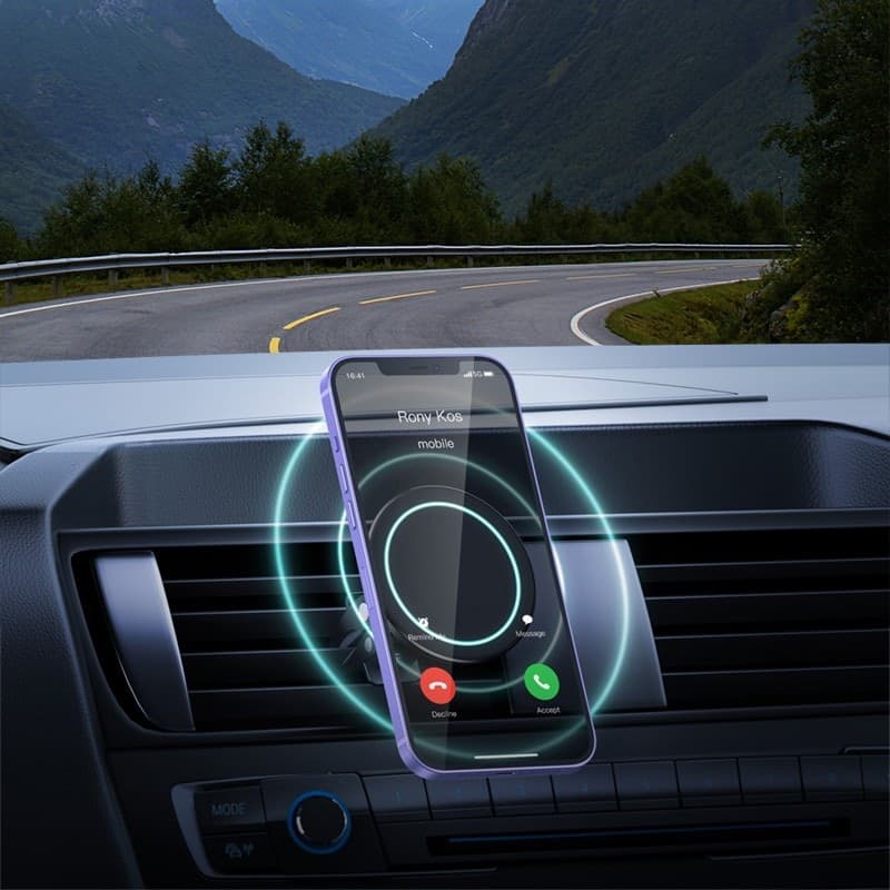 Crong Carclip Magnetic - Supporto magnetico per auto MagSafe (nero) - 16