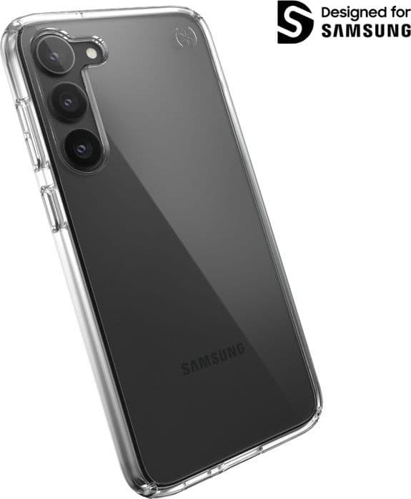 Speck Presidio Perfect-Clear - Custodia per Samsung Galaxy S23+ con rivestimento MICROBAN (trasparente) - 11