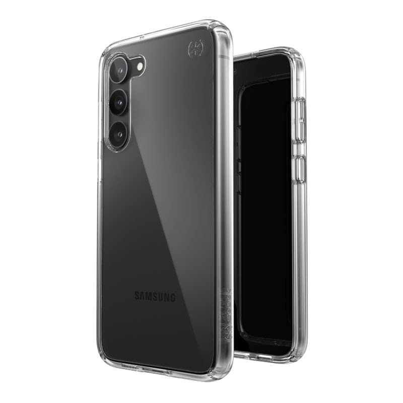 Speck Presidio Perfect-Clear - Custodia per Samsung Galaxy S23+ con rivestimento MICROBAN (trasparente) - 15