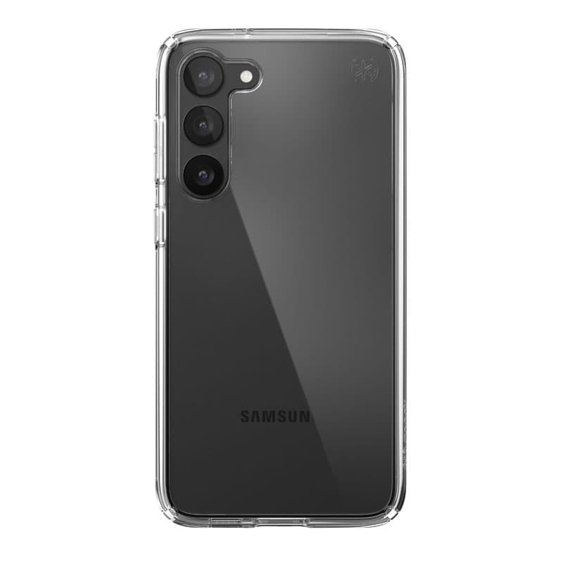 Speck Presidio Perfect-Clear - Custodia per Samsung Galaxy S23+ con rivestimento MICROBAN (trasparente) - 17