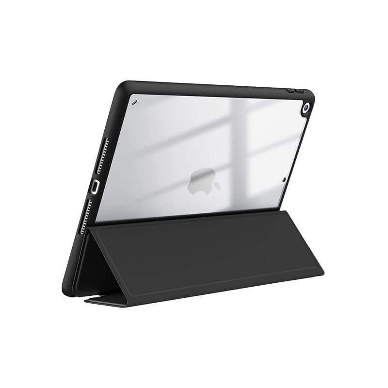 Crong PrimeFolio – Custodia per iPad 10.2" (2021-2019) con supporto e vano porta-Apple Pencil (Nero/Trasparente) - 4
