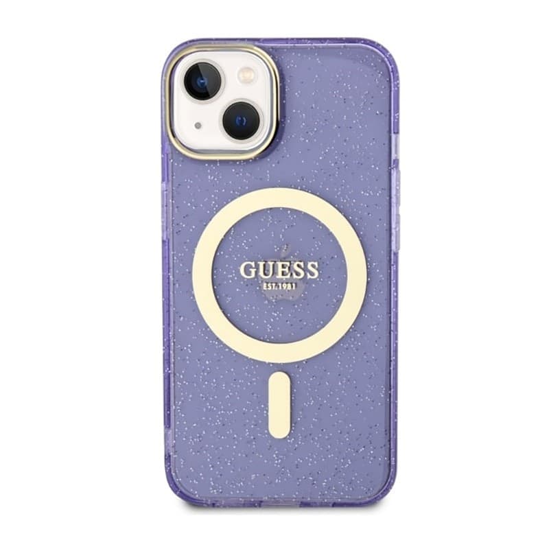 Guess Glitter Gold MagSafe - Casse for iPhone 14 Plus (Purple) - 11