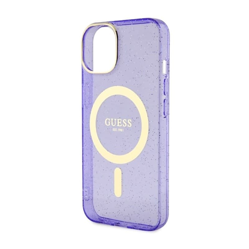 Guess Glitter Gold MagSafe - Casse for iPhone 14 Plus (Purple) - 14