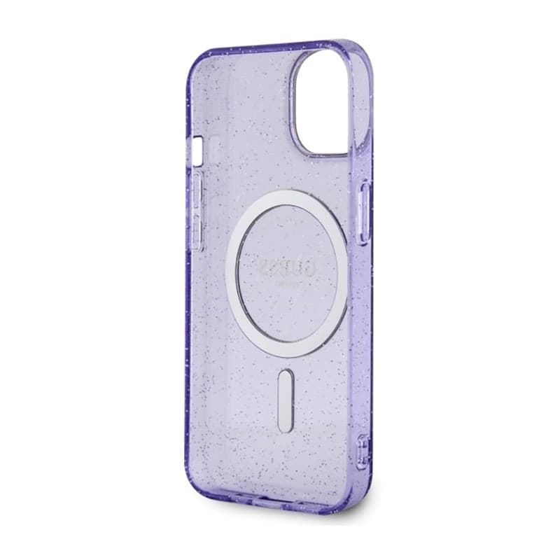 Guess Glitter Gold MagSafe - Casse for iPhone 14 Plus (Purple) - 15
