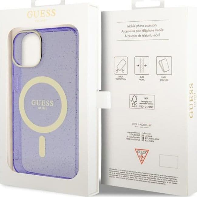 Guess Glitter Gold MagSafe - Casse for iPhone 14 Plus (Purple) - 8