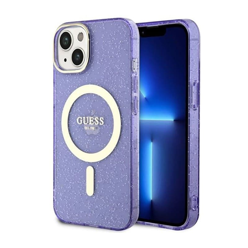 Guess Glitter Gold MagSafe - Casse for iPhone 14 Plus (Purple) - 9