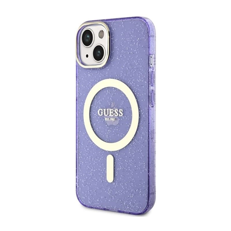 Guess Glitter Gold MagSafe - Casse for iPhone 14 Plus (Purple) - 10