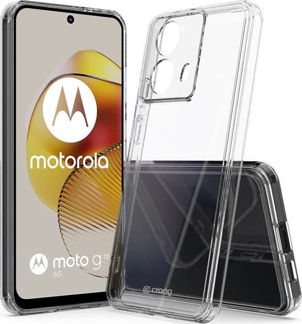 Crong Crystal Shield Cover - Custodia per Motorola Moto G73 (trasparente)