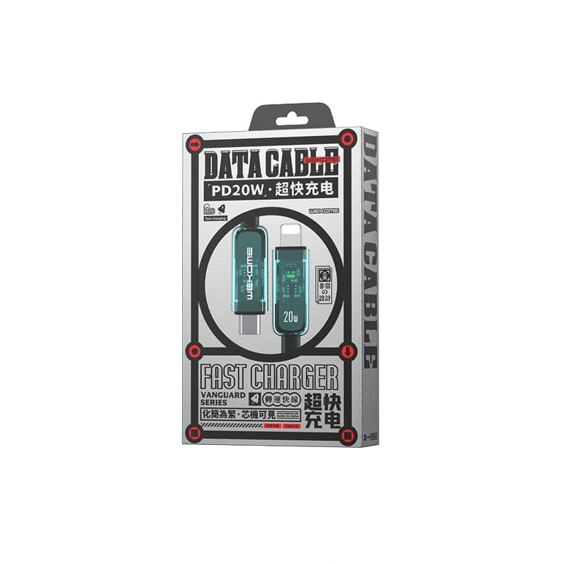WEKOME WDC-181 Vanguard Series - USB-C to Lightning Super Fast Charging PD 20W connection cable 1m (Green) - 6