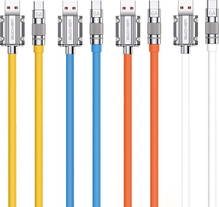 WEKOME WDC-186 Wingle Series - USB-A to USB-C Fast Charging Connection Cable 1 m (White) - 5