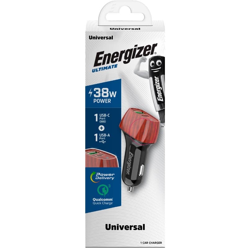 Energizer Ultimate - USB-C & USB-A 38W PD + QC3.0 car charger (WALNUT) - 6