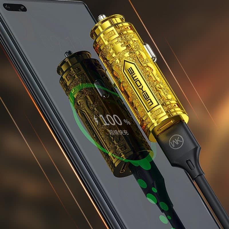 WEKOME WP-C37 Sakin Series - USB-C & USB-A Fast Charging PD 20W Car Charger (Gold) - 15