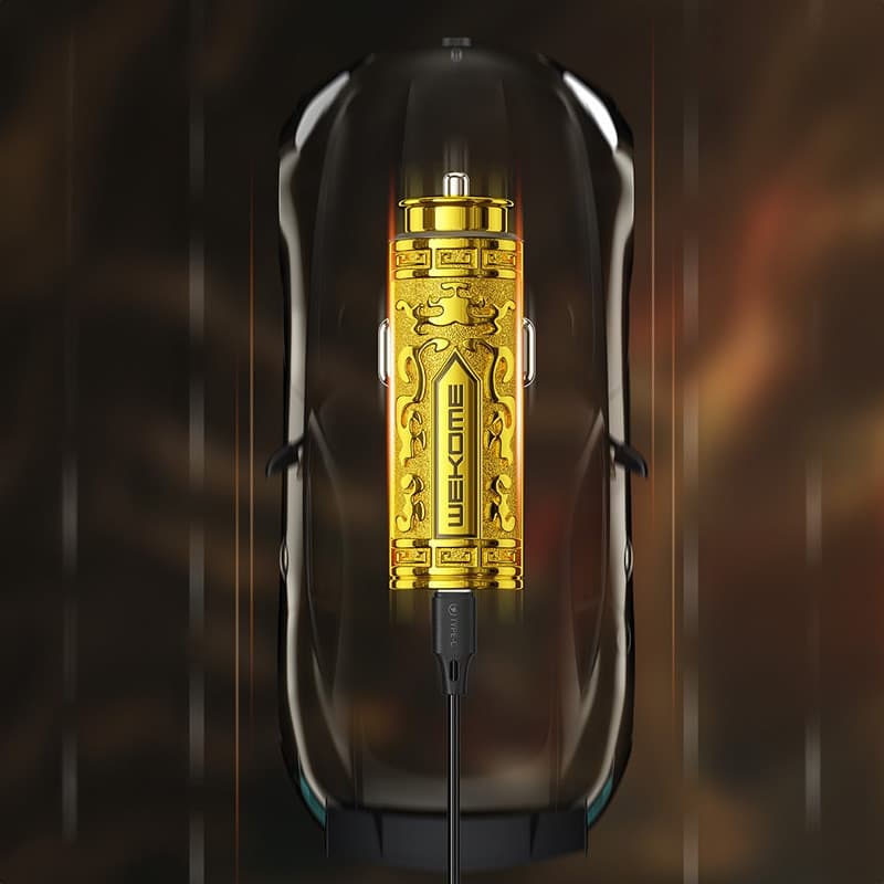 WEKOME WP-C37 Sakin Series - USB-C & USB-A Fast Charging PD 20W Car Charger (Gold) - 5