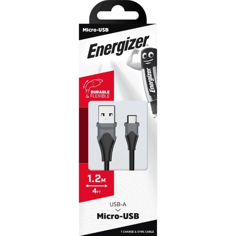Energizer Classic - USB-A to Micro USB connecting cable 1.2m (Black) - 7