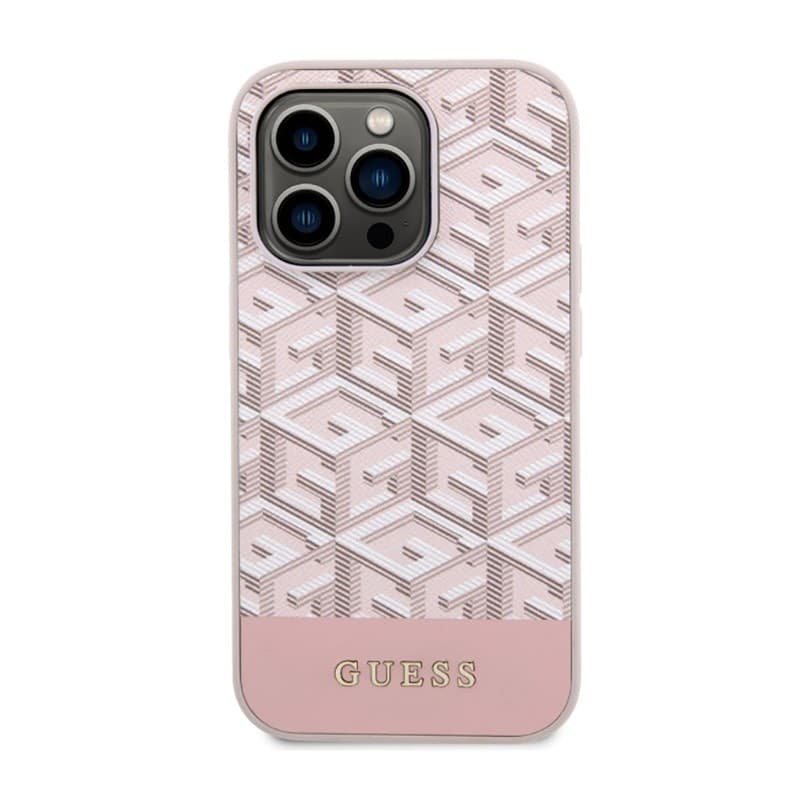 Guess GCube Stripes MagSafe - Case for iPhone 14 Pro (Pink) - 11