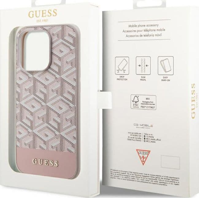 Guess GCube Stripes MagSafe - Case for iPhone 14 Pro (Pink) - 8