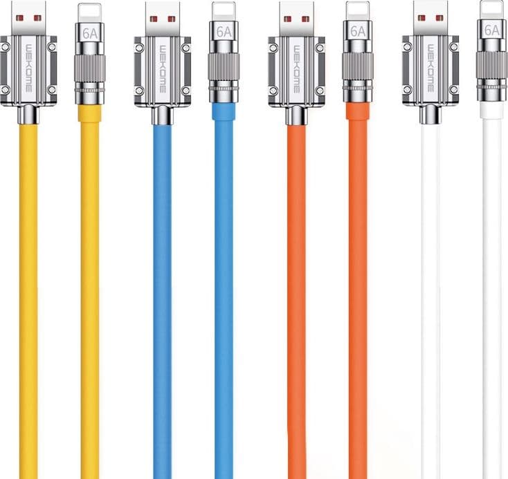 WEKOME WDC-186 Wingle Series - USB-A to Lightning Fast Charging Connection Cable 1 m (Orange) - 5