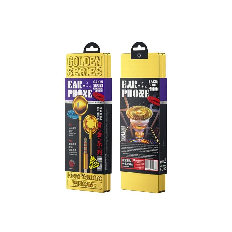 WEKOME YC05 Sakin Series - 3.5 mm jack wired headphones (Gold) - 3
