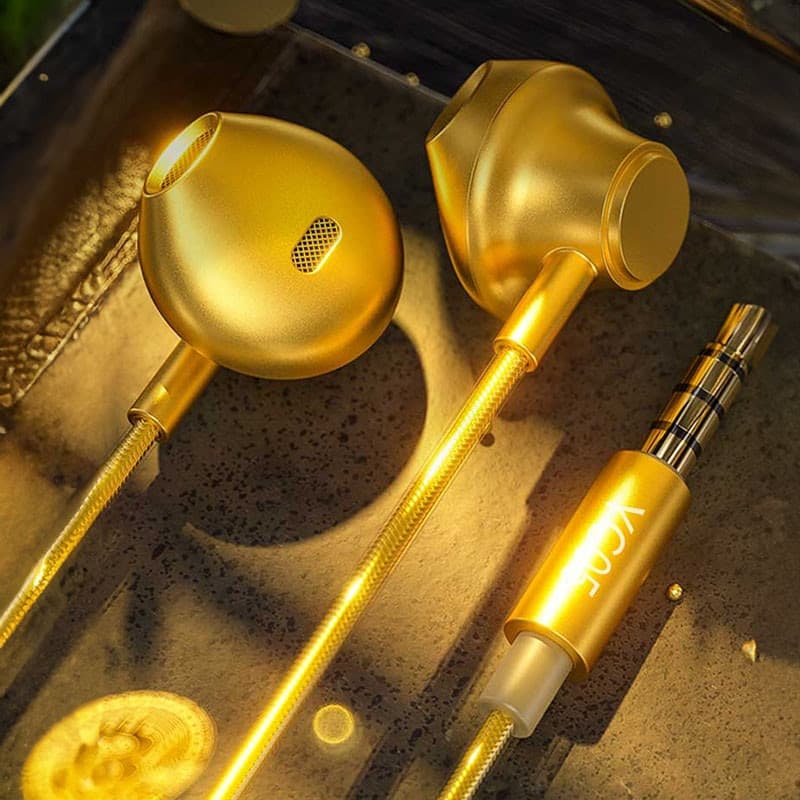 WEKOME YC05 Sakin Series - 3.5 mm jack wired headphones (Gold) - 4