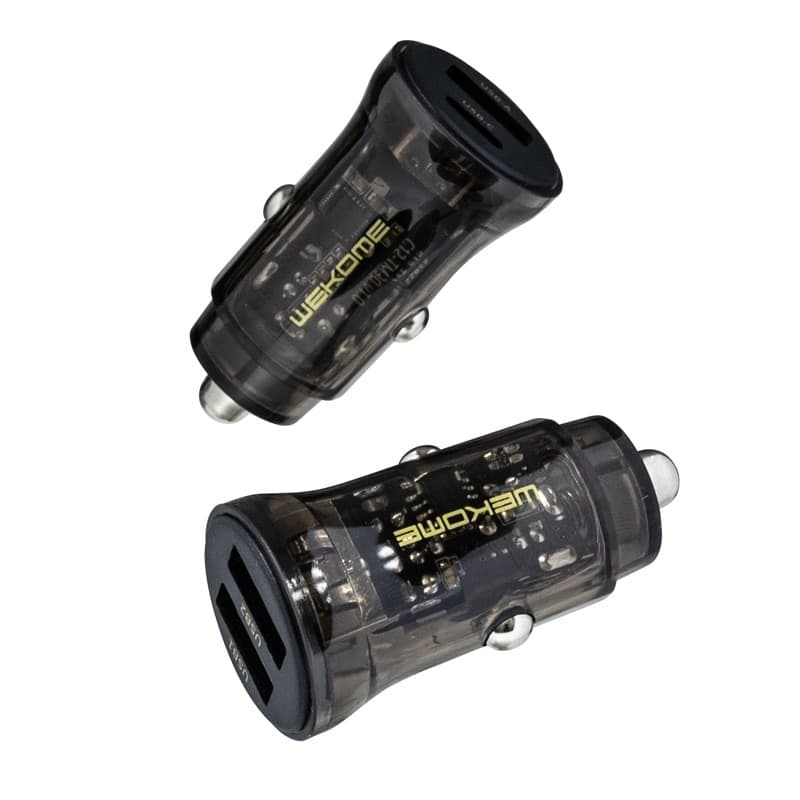 WEKOME WP-C40 Vanguard Series - Car charger 2 x USB Fast Charging 15W (Black / Transparent) - 12