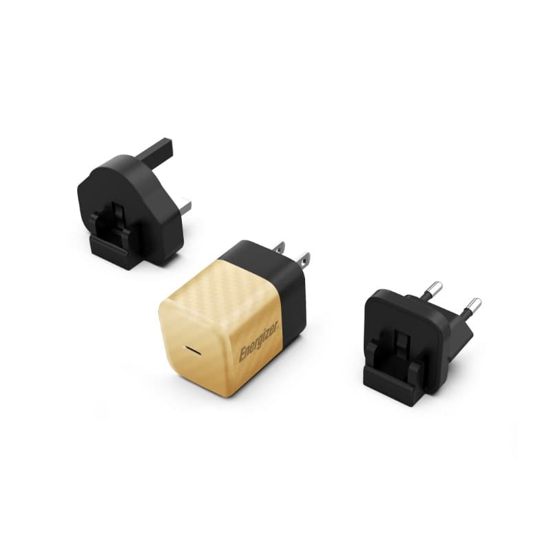 Energizer Ultimate - Multiplug EU / UK / US GaN 20W PD mains charger (Gold) - 7