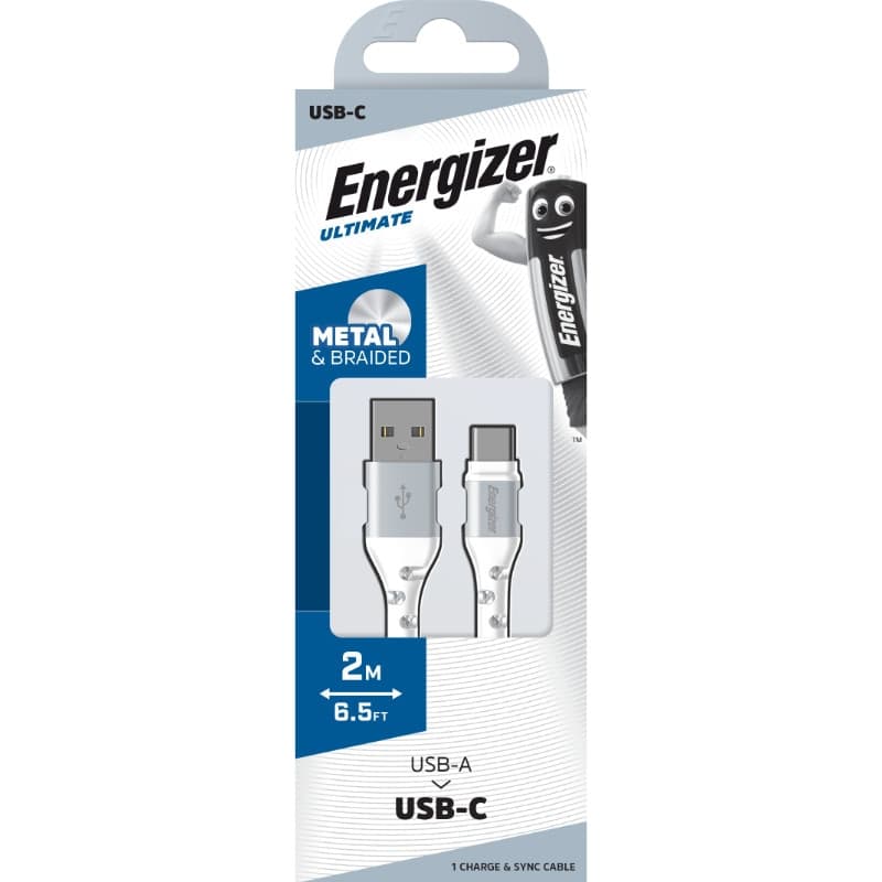 Energizer Ultimate - USB-A to USB-C connection cable 2m (White) - 2