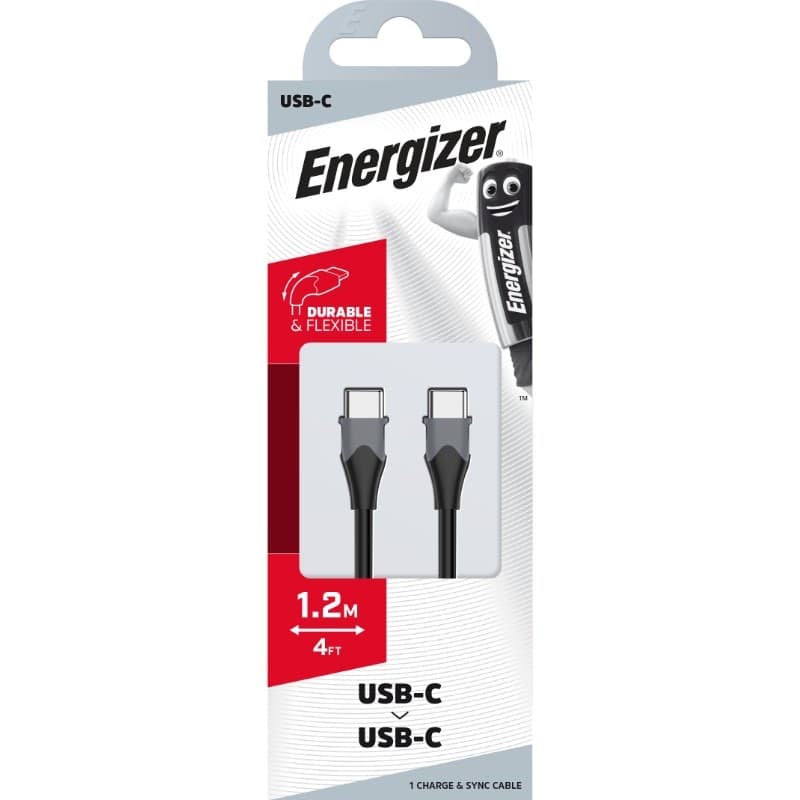 Energizer Classic - USB-C to USB-C connecting cable 1.2m (Black) - 5